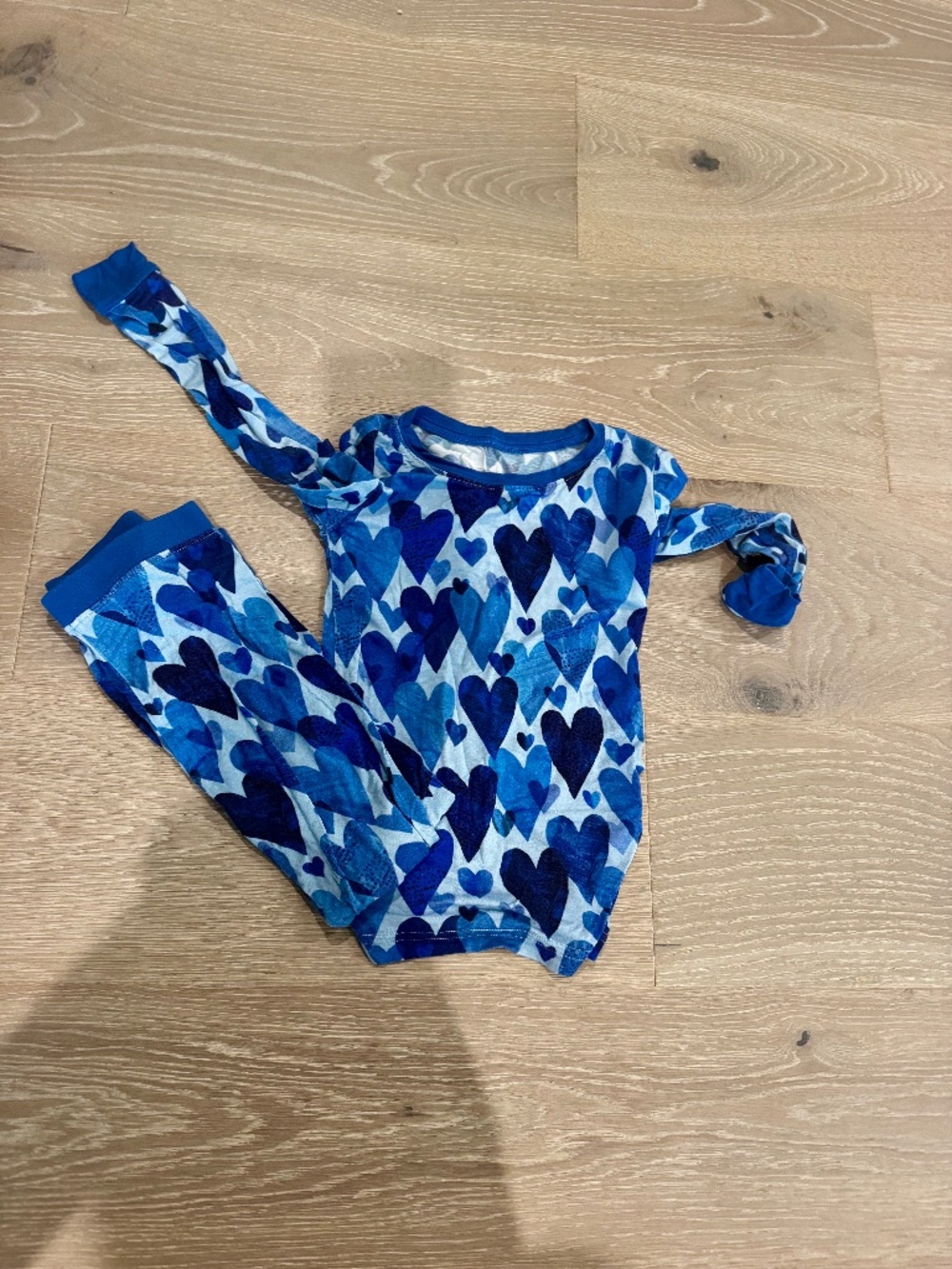 Little Sleepies 4T PJS-Blue Hearts EUC